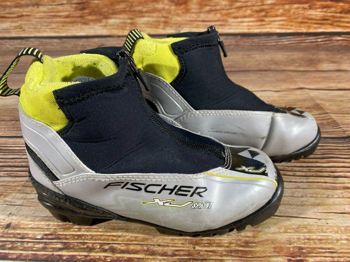 Fischer XJ Sprint Kids Nordic Cross Country Ski Boots Size EU32 US1.5 NNN F-49