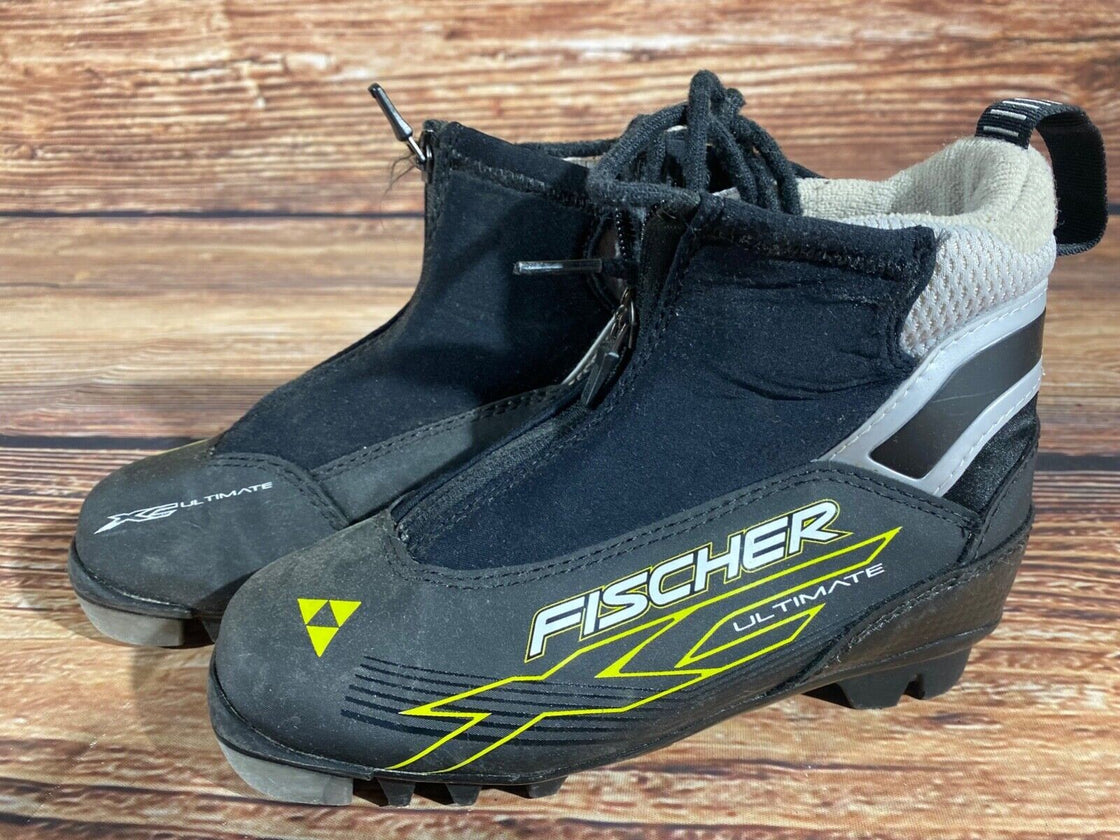 Fischer Ultimate Kids Nordic Cross Country Ski Boots Size EU32 US1.5 NNN F-531