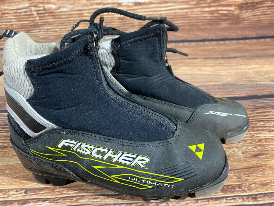 Fischer Ultimate Kids Nordic Cross Country Ski Boots Size EU32 US1.5 NNN F-531