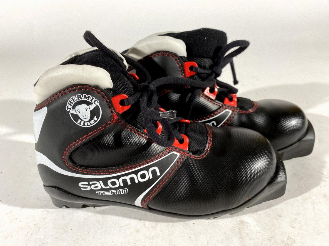 Salomon Kids Nordic Cross Country Ski Boots Size EU31.5 US13K SNS Profil S135