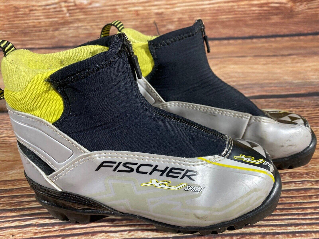 Fischer XJ Sprint Kids Cross Country Ski Boots Size EU31 US12.5 NNN F-564