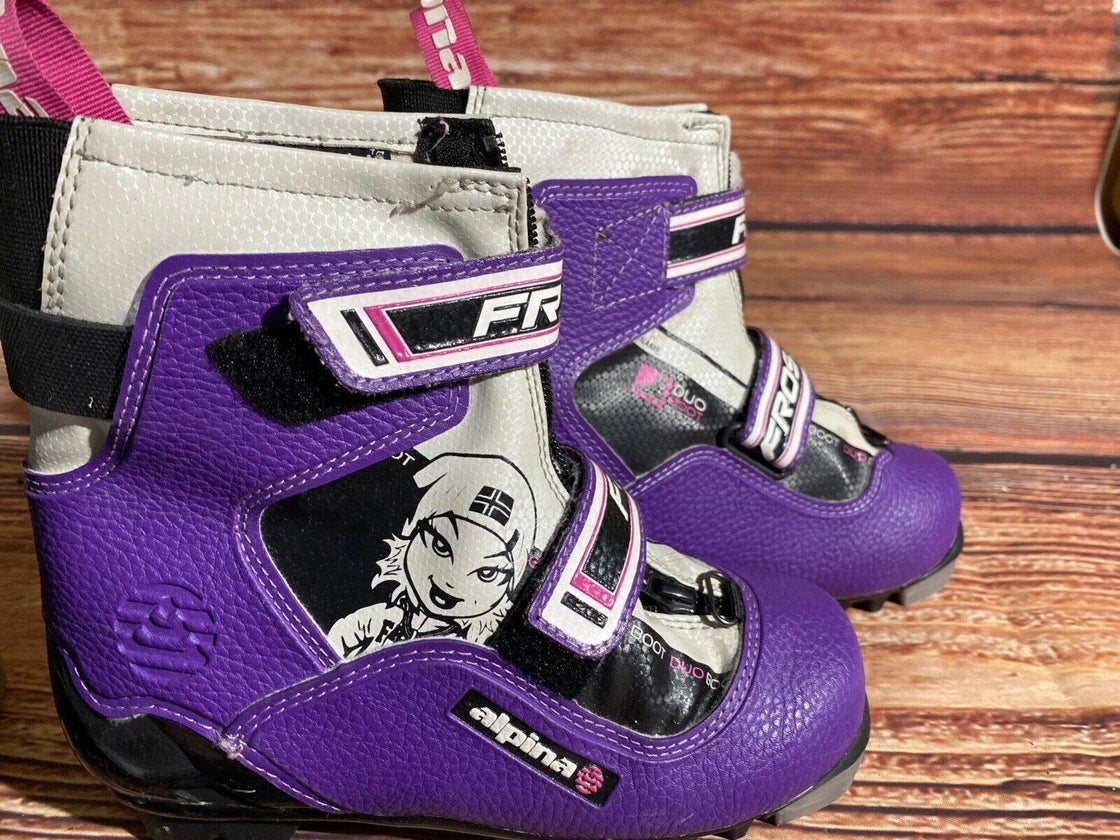 Alpina Frost Kids Nordic Cross Country Ski Boots Size EU32 US1.5 NNN A-1344