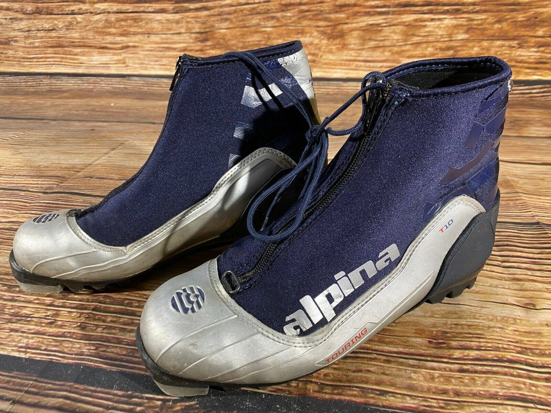 Alpina T10 Nordic Cross Country Ski Boots Size EU40 US7.5 NNN bindings 690