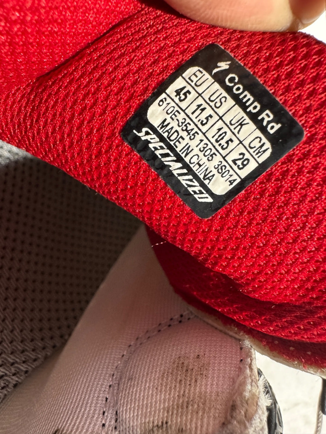 SPECIALIZED Comp Road Cycling Shoes 3 Bolts EU45 US11.5 UK10.5 Mondo 290 cs 1319