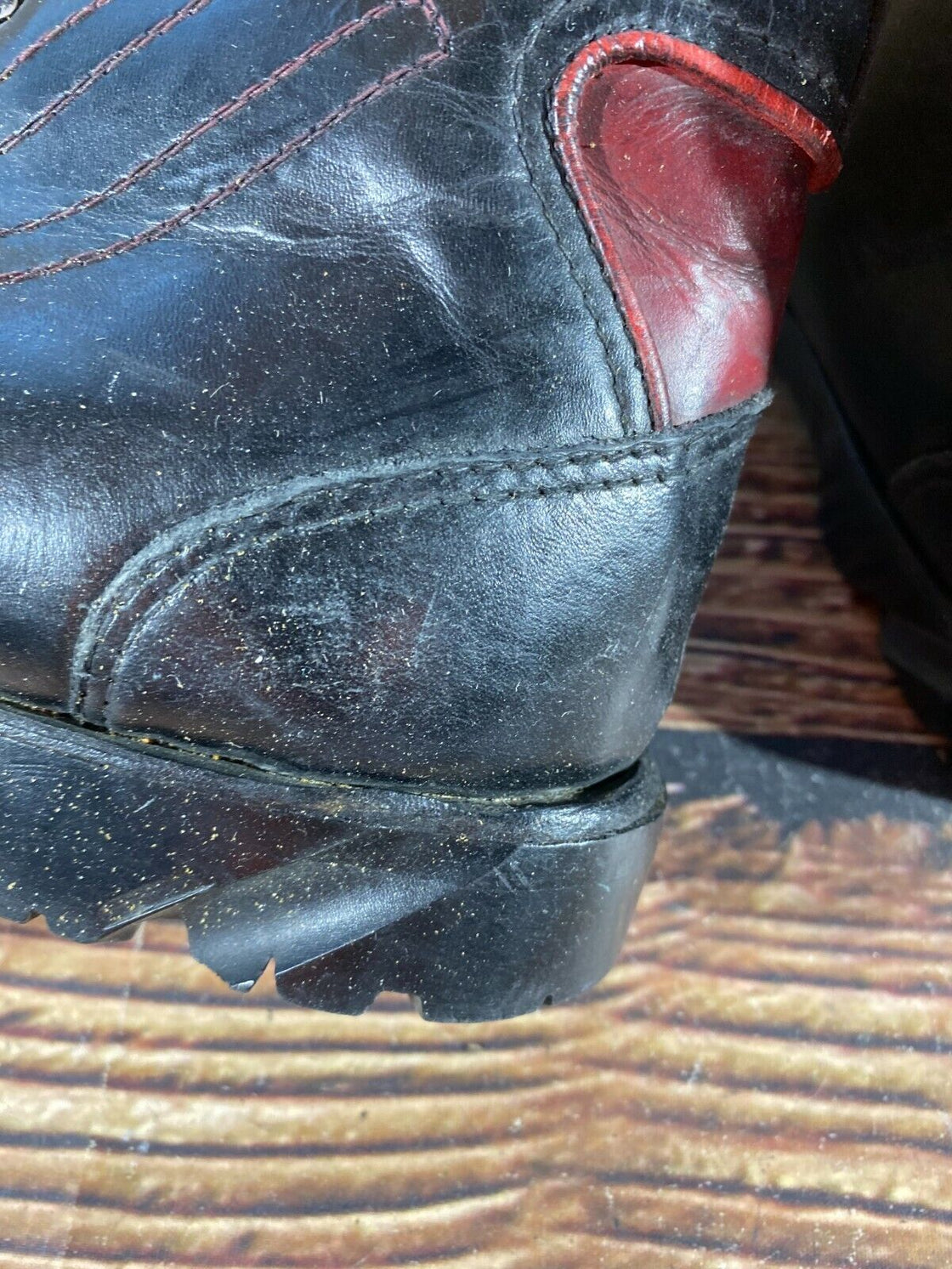 LAVERNA Leather Vintage Alpine Ski Boots EU42 US8.5 Mondo 260 Cable Binding KL82