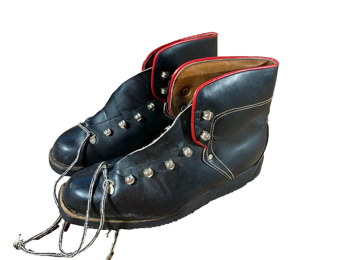 PRIALPAS Leather Vintage Alpine Ski Boot EU42 US8.5 Mondo 265 Cable Binding KL90