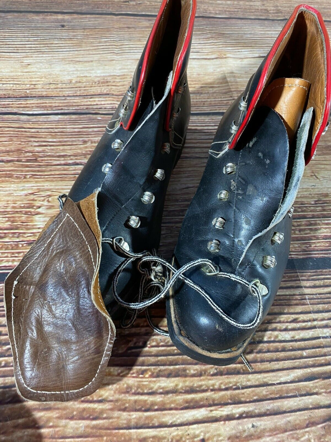 PRIALPAS Leather Vintage Alpine Ski Boot EU42 US8.5 Mondo 265 Cable Binding KL90