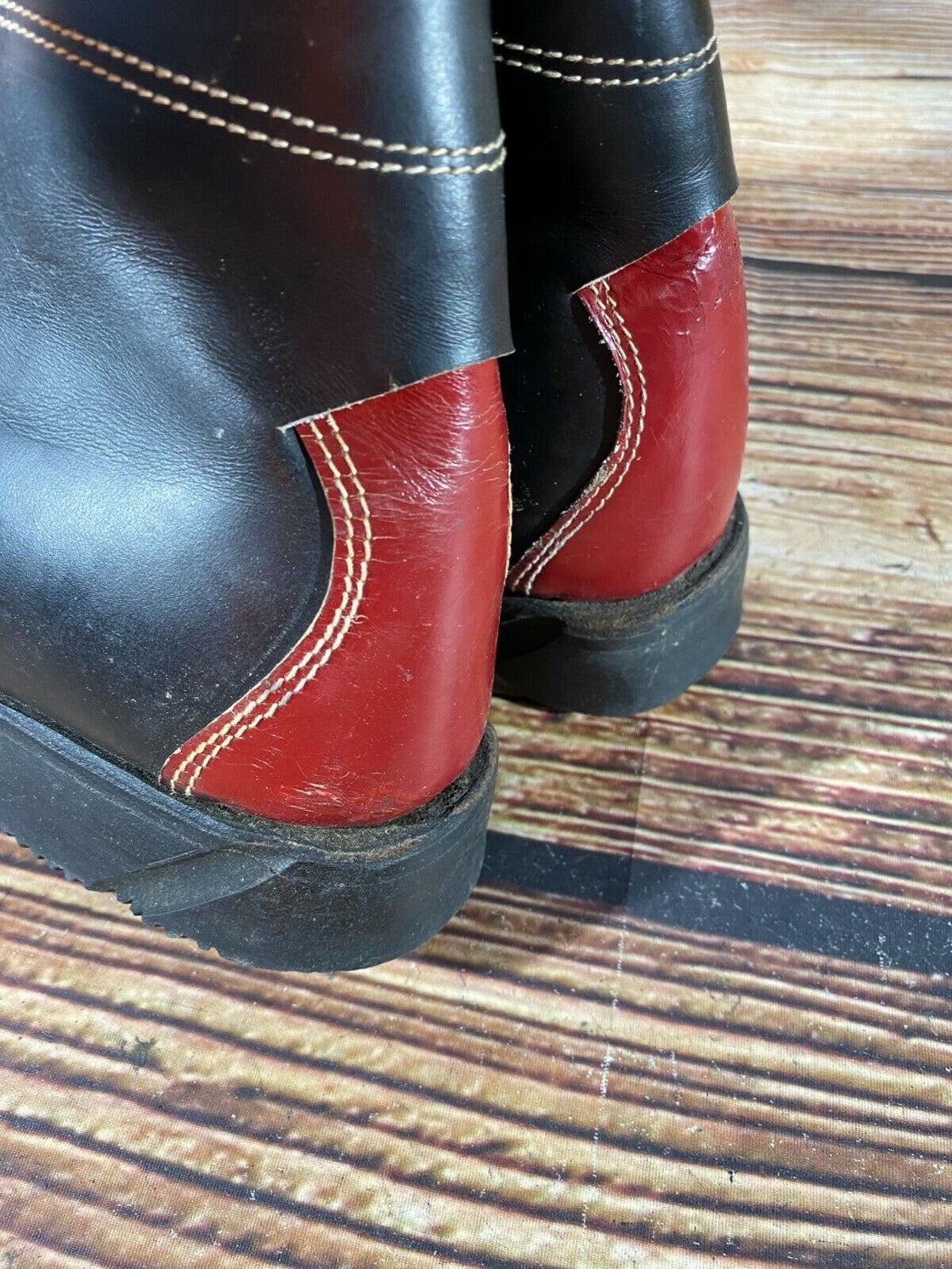 PRIALPAS Leather Vintage Alpine Ski Boot EU42 US8.5 Mondo 265 Cable Binding KL90