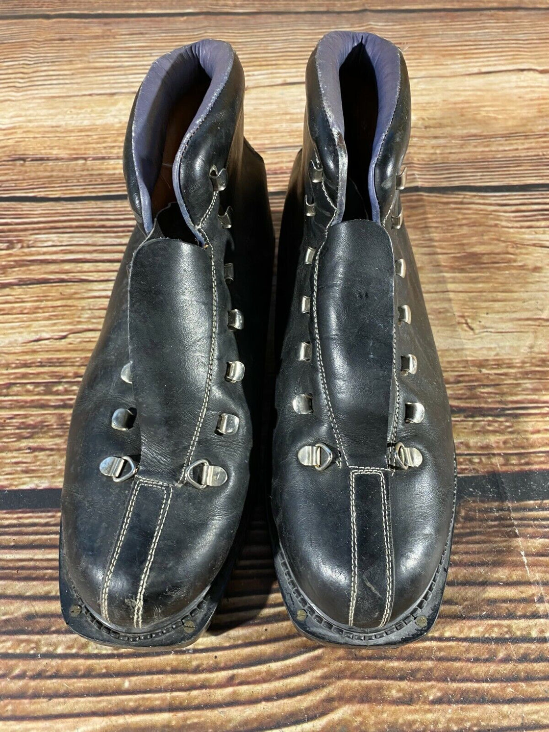 GARMISCH Vintage Leather Alpine Ski Boots Cable Bindings EU41 US7.5  KL110