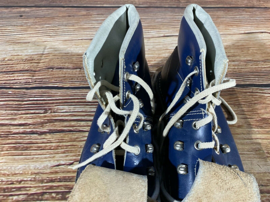 TEWA Vintage Leather Alpine Ski Boots Cable Bind EU38 US5.5 UK4 Mondo 240 KL112