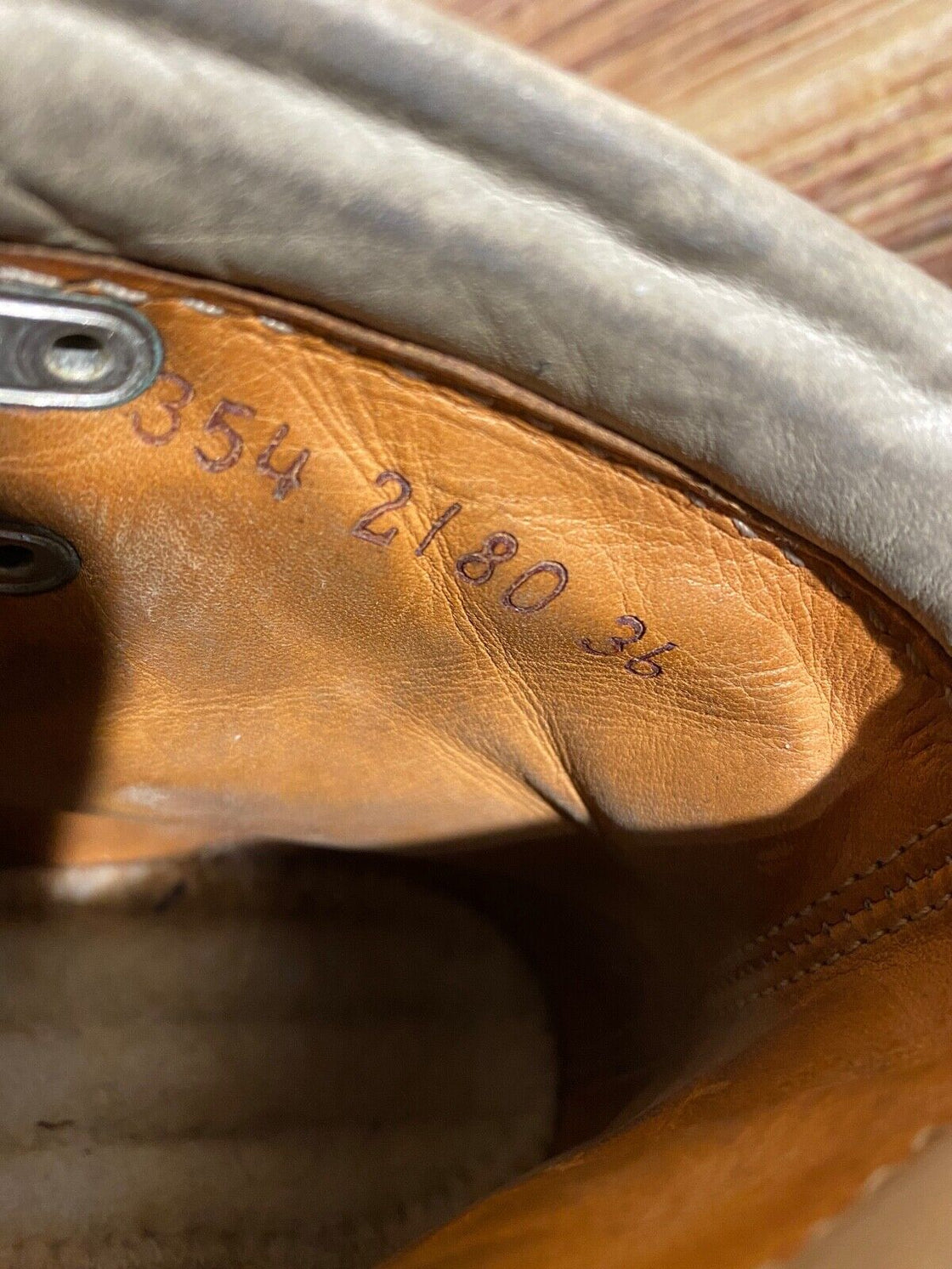 VAREGG Vintage Leather Alpine Ski Boots Cable Binding EU36 US4 Mondo 230 KL134