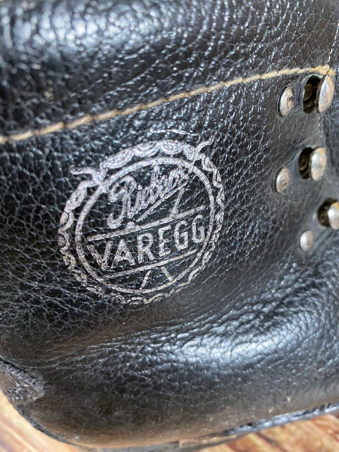 RIEBERS VAREGG Vintage Leather Alpine Ski Boots Cable Binding EU42 US8 KL115