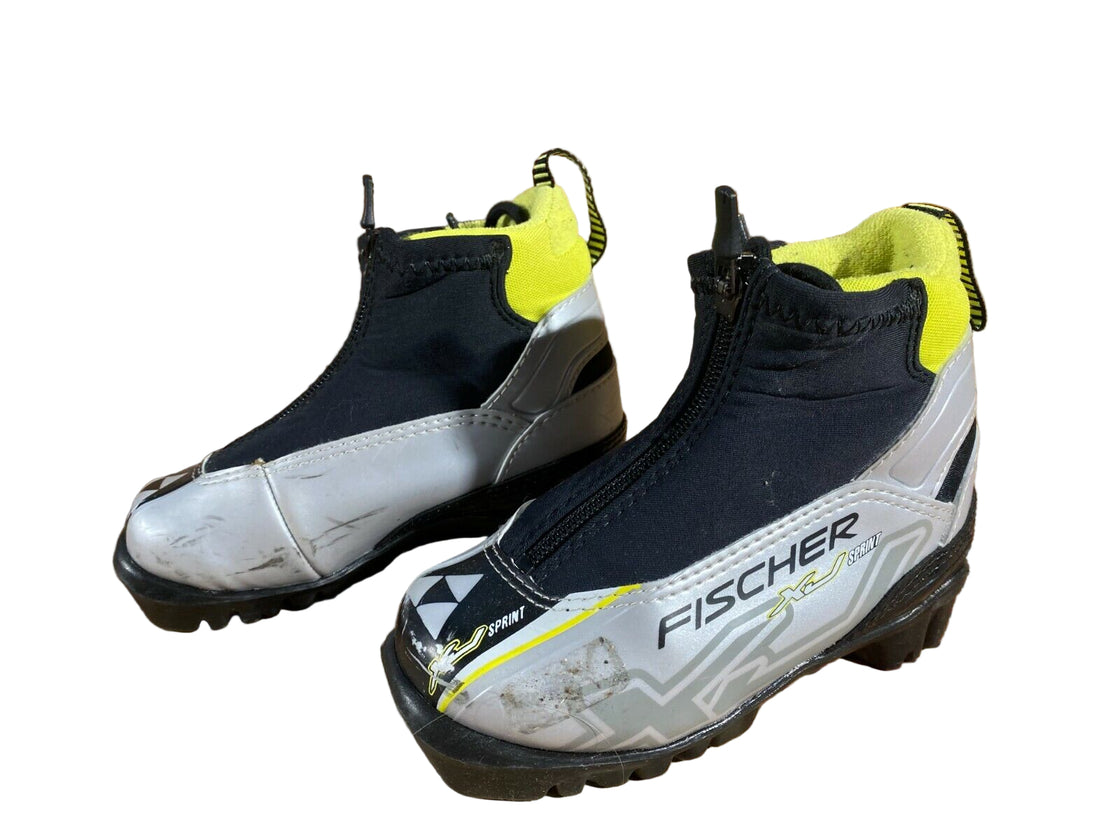Fischer XJ Sprint Kids Nordic Cross Country Ski Boots Size EU27 US9.5 NNN F-76