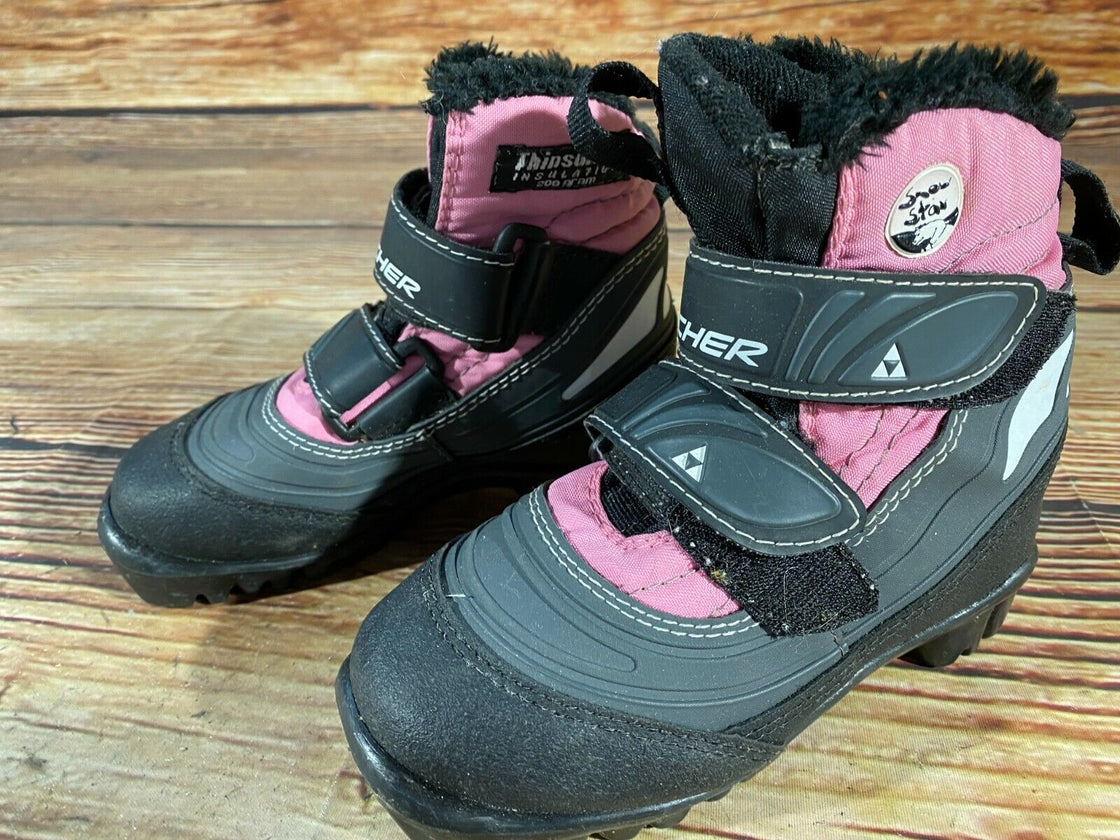 Fischer Snow Star Kids Nordic Cross Country Ski Boots Size EU28 US10.5 NNN F-214