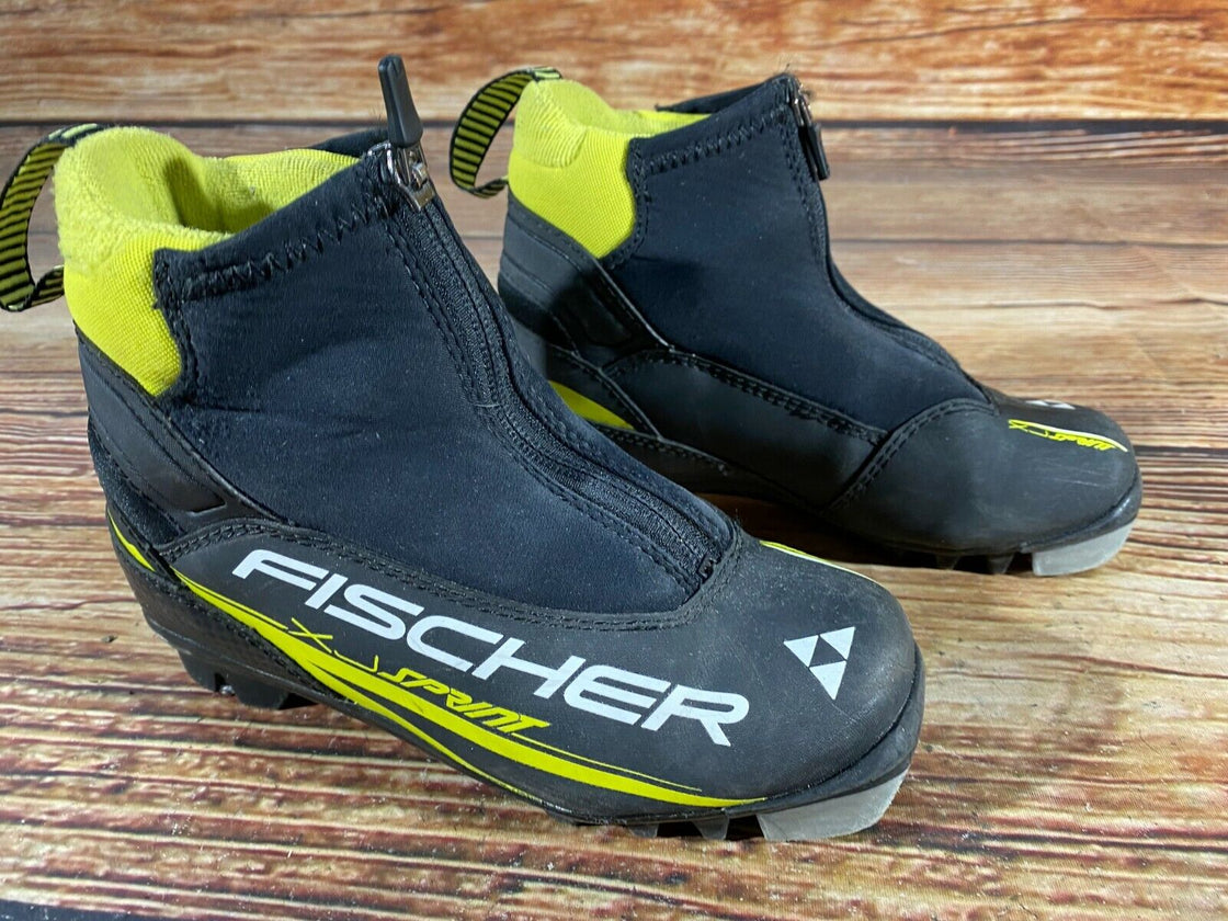 Fischer XJ Sprint Kids Nordic Cross Country Ski Boots Size EU32 US1.5 NNN F-295