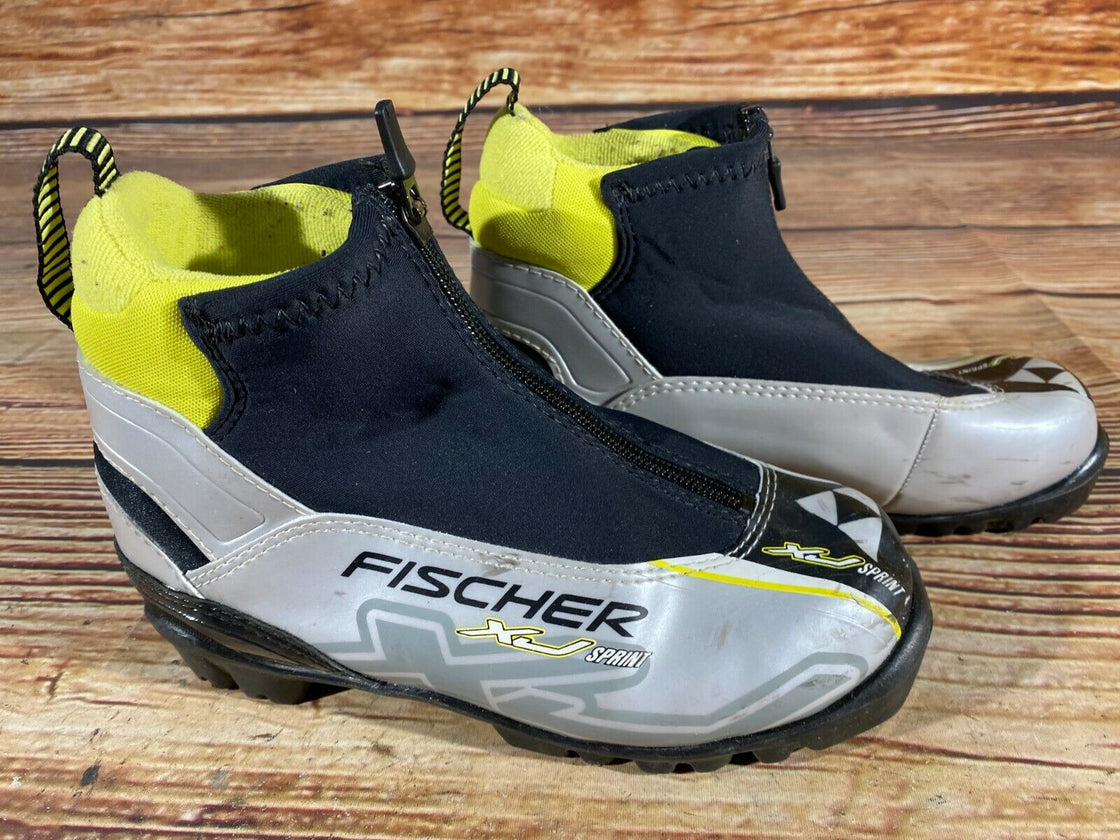 Fischer XJ Sprint Kids Nordic Cross Country Ski Boots Size EU34 US3 NNN F-225