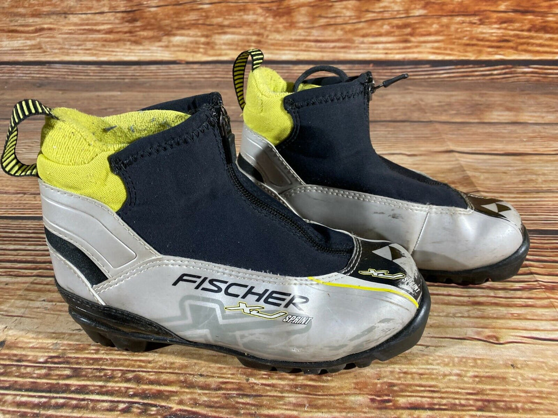 Fischer XJ Sprint Kids Nordic Cross Country Ski Boots Size EU34 NNN F-141