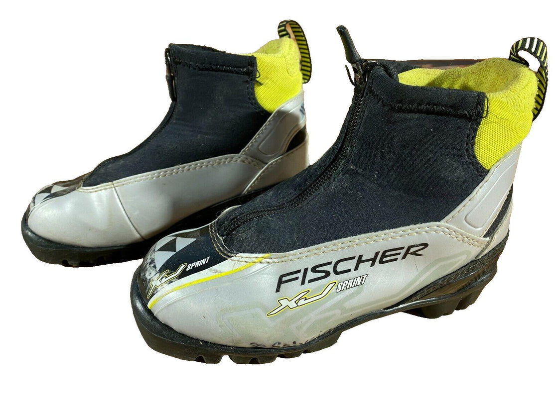 Fischer XJ Sprint Kids Nordic Cross Country Ski Boots Size EU31 US12.5 NNN F-289