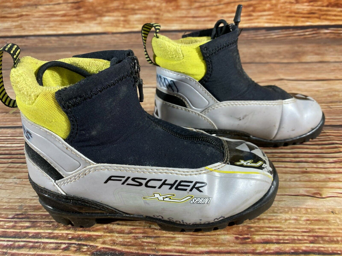 Fischer XJ Sprint Kids Nordic Cross Country Ski Boots Size EU31 US12.5 NNN F-289