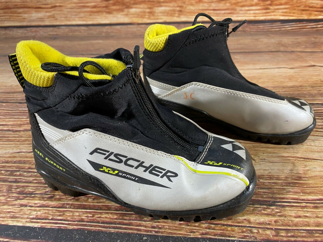 Fischer XJ Sprint Kids Nordic Cross Country Ski Boots Size EU31 US12.5 NNN F-293