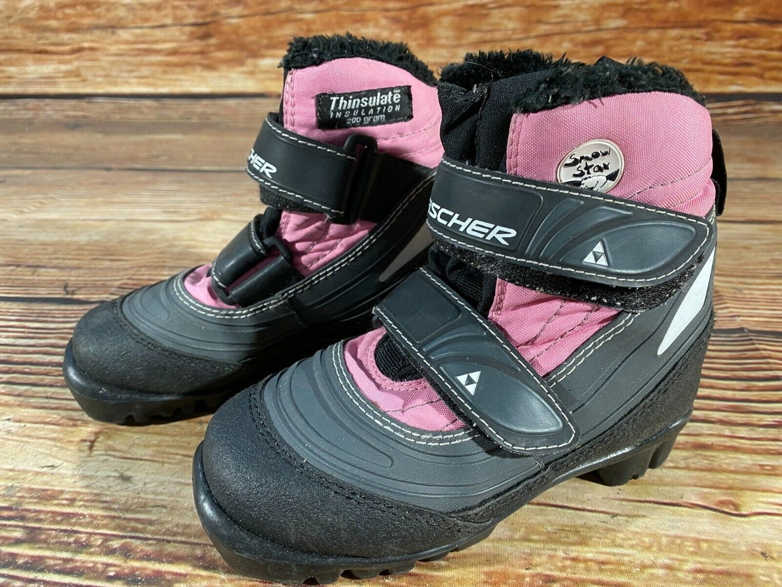 Fischer Snow Star Kids Nordic Cross Country Ski Boots Size EU29 US11 NNN F-216