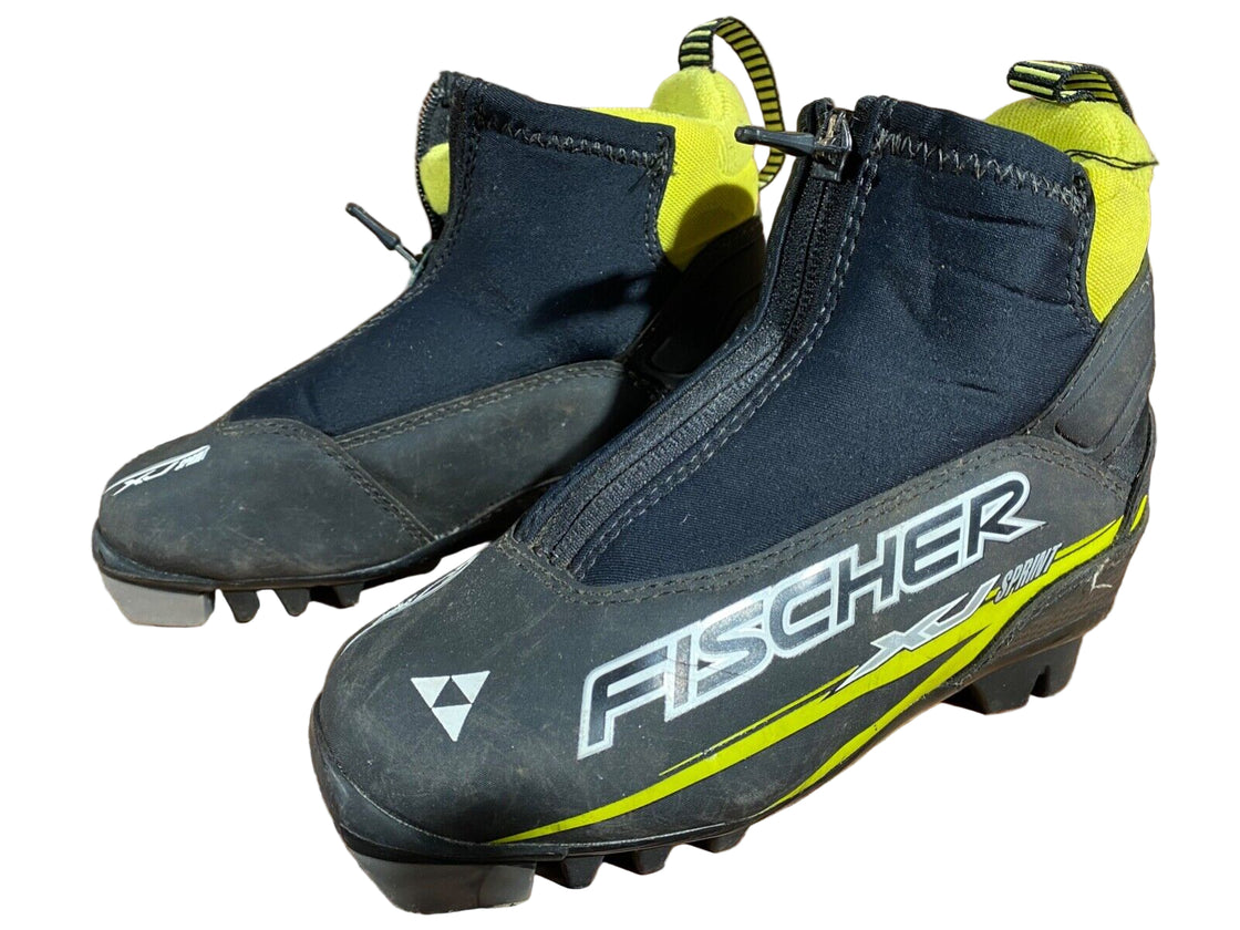 Fischer XJ Sprint Kids Nordic Cross Country Ski Boots Size EU31 US12.5 NNN F-360