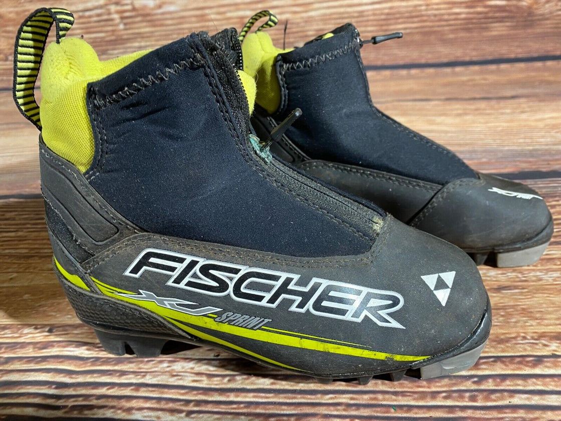 Fischer XJ Sprint Kids Nordic Cross Country Ski Boots Size EU31 US12.5 NNN F-360