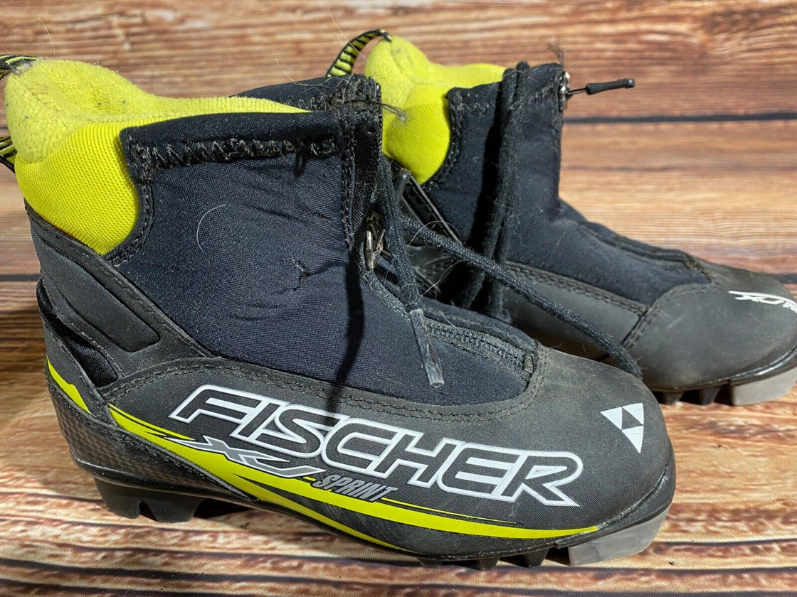 Fischer XJ Sprint Kids Nordic Cross Country Ski Boots Size EU30 US12 NNN F-361