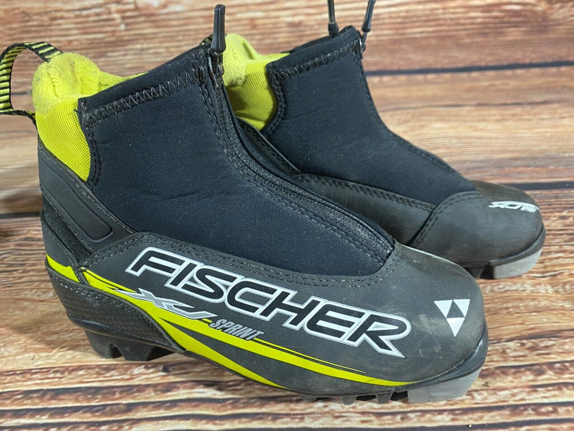 Fischer XJ Sprint Kids Nordic Cross Country Ski Boots Size EU31 US12,5 NNN F-474