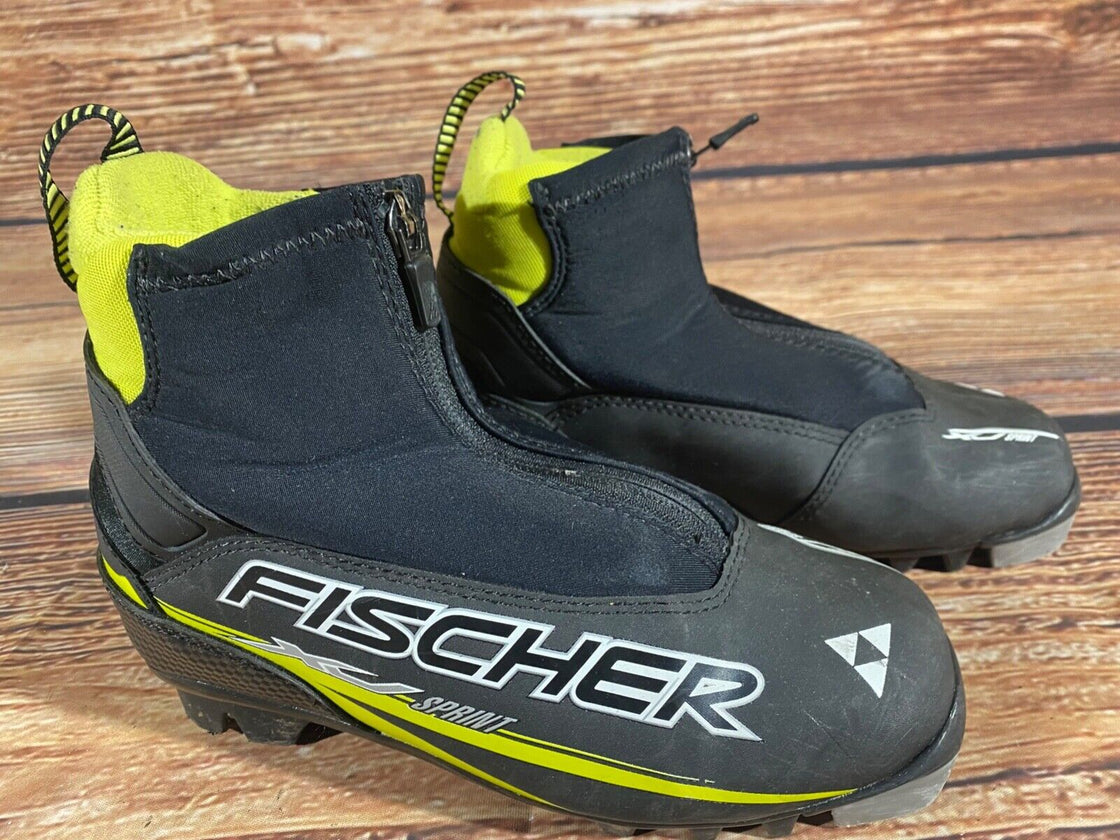 Fischer XJ Sprint Kids Nordic Cross Country Ski Boots Size EU35 US3.5 NNN F-478