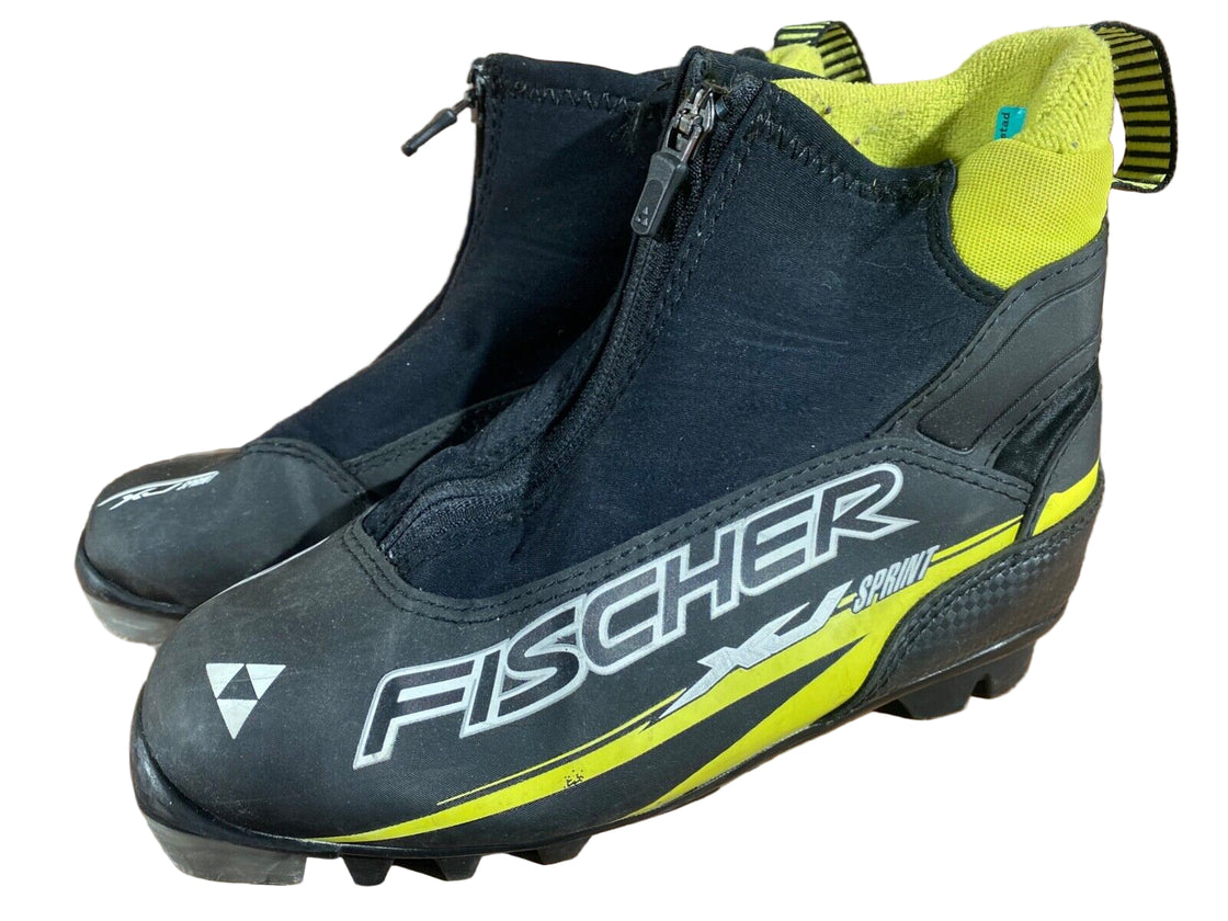 Fischer XJ Sprint Kids Nordic Cross Country Ski Boots Size EU35 US3.5 NNN F-519
