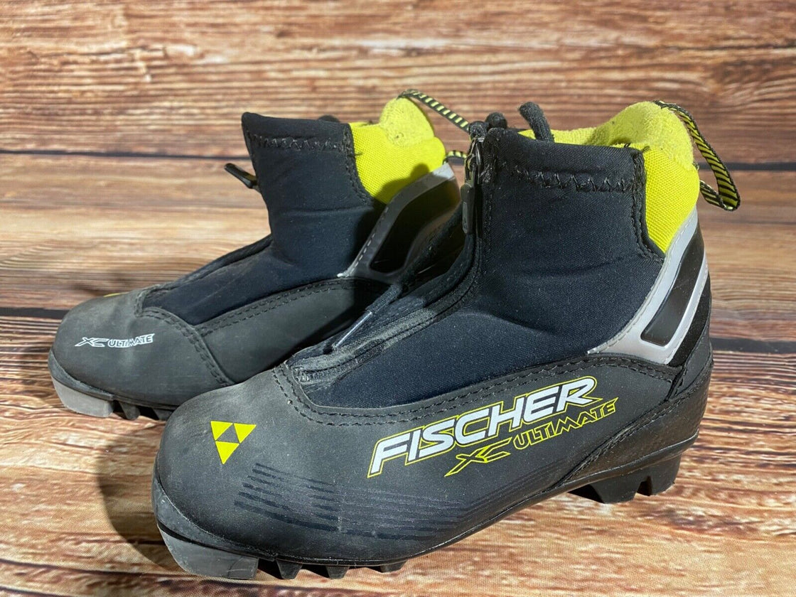 Fischer Ultimate Nordic Cross Country Ski Boots Kids Size EU32 US1.5 NNN F-450