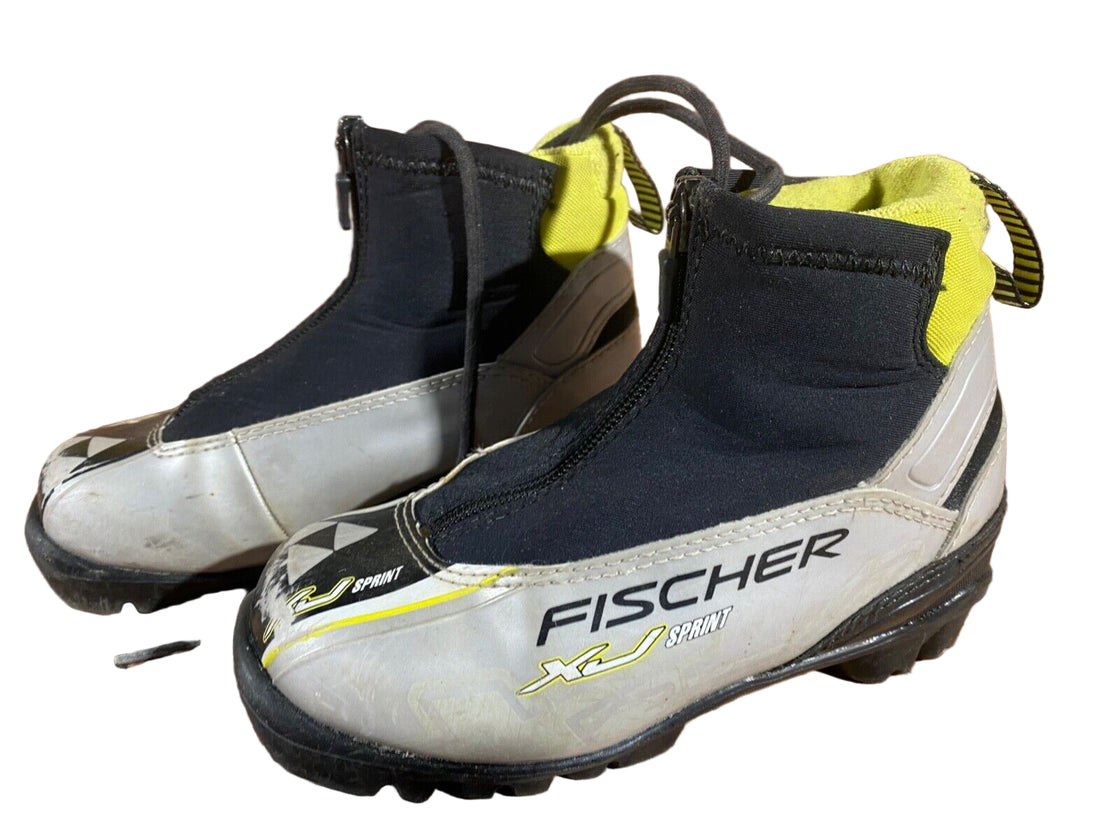 Fischer XJ sprint Nordic Cross Country Ski Boots Kids Size EU31 US12.5 NNN F-460