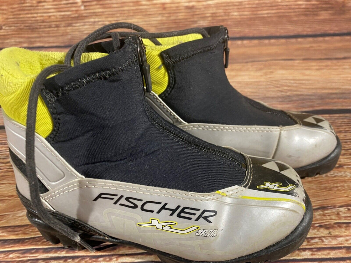 Fischer XJ sprint Nordic Cross Country Ski Boots Kids Size EU31 US12.5 NNN F-460