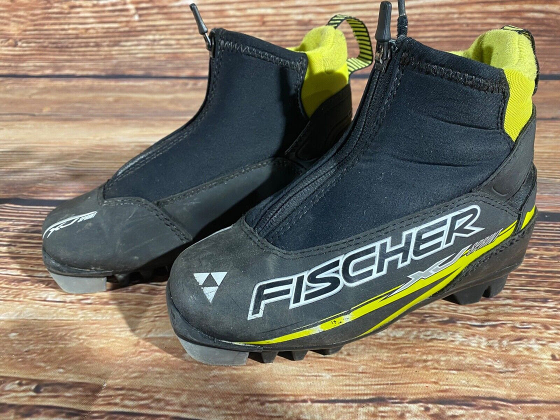 Fischer XJ Sprint Kids Cross Country Ski Boots Size EU31 US12.5 NNN F-474