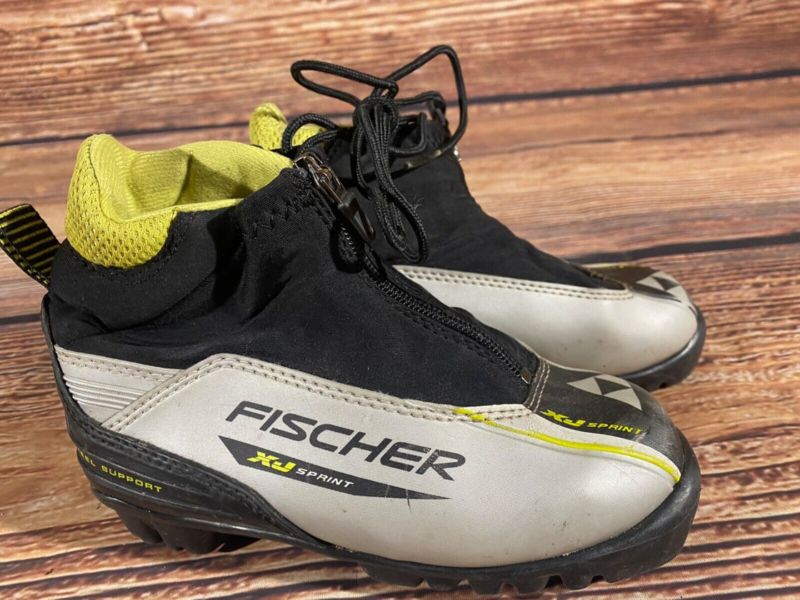 Fischer XJ Sprint Kids Cross Country Ski Boots Size EU31 US12.5 NNN F-482