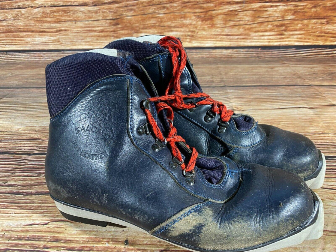 SALOMON Leather Nordic Cross Country Ski Boots Size EU43 US9.5 SNS Profil 2341