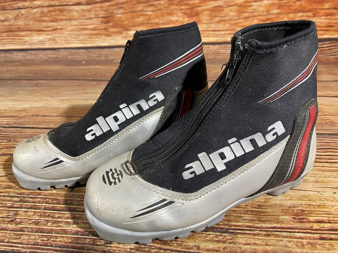 Alpina ST10j Nordic Cross Country Ski Boots Kids Size EU35 US3.5 for NNN A-605