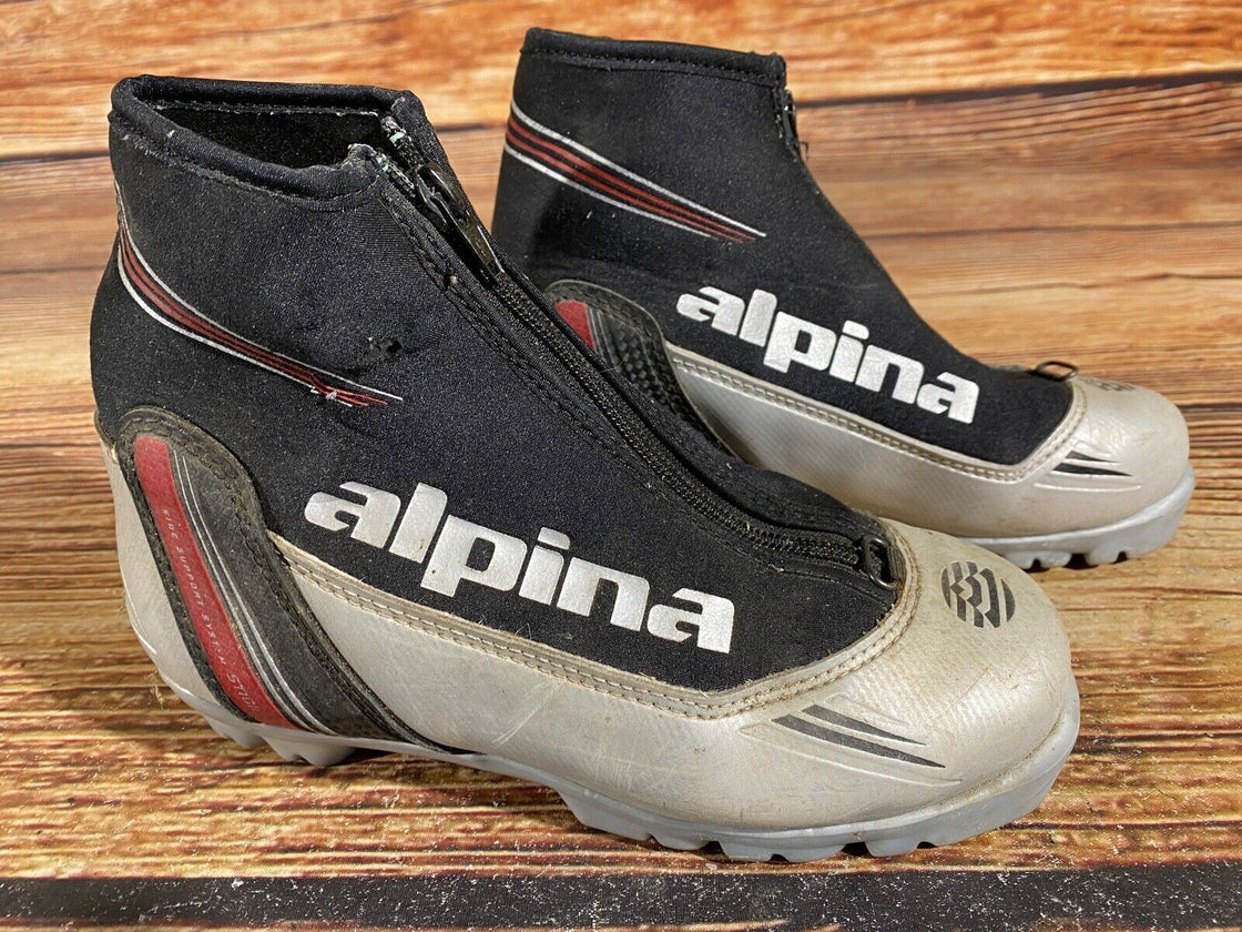 Alpina ST10j Nordic Cross Country Ski Boots Kids Size EU35 US3.5 for NNN A-605