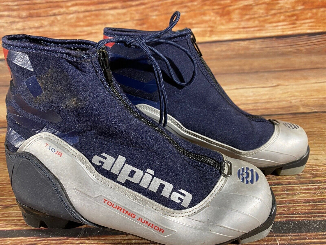 Alpina T10jr Nordic Cross Country Ski Boots Kids Size EU35 US3.5 for NNN A-595