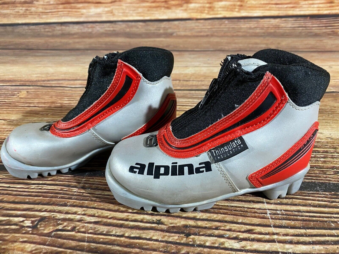 Alpina ST10 Kids Nordic Cross Country Ski Boots Size EU27 US9.5 NNN A-692