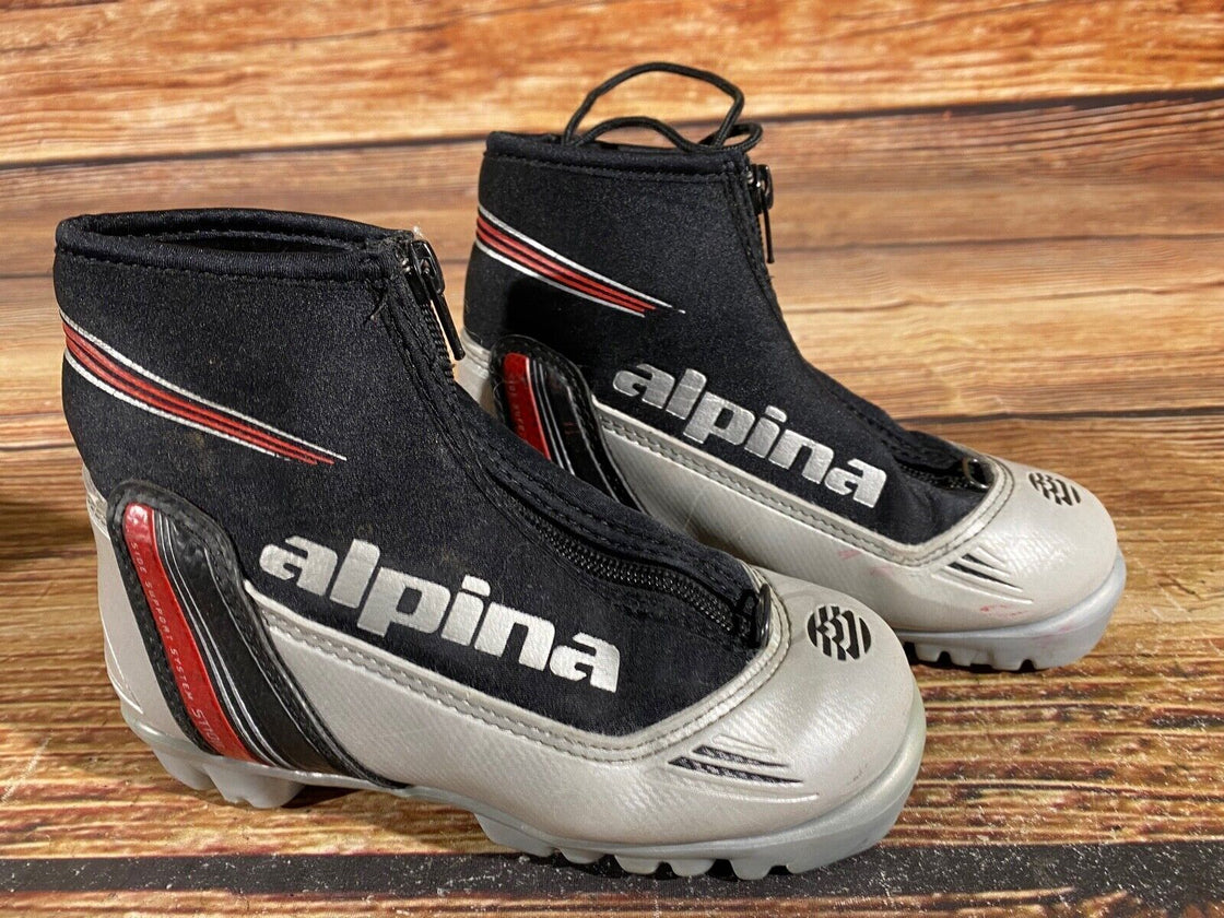 Alpina ST10jr Nordic Cross Country Ski Boots Kids Size EU31 US12.5 for NNN A-585