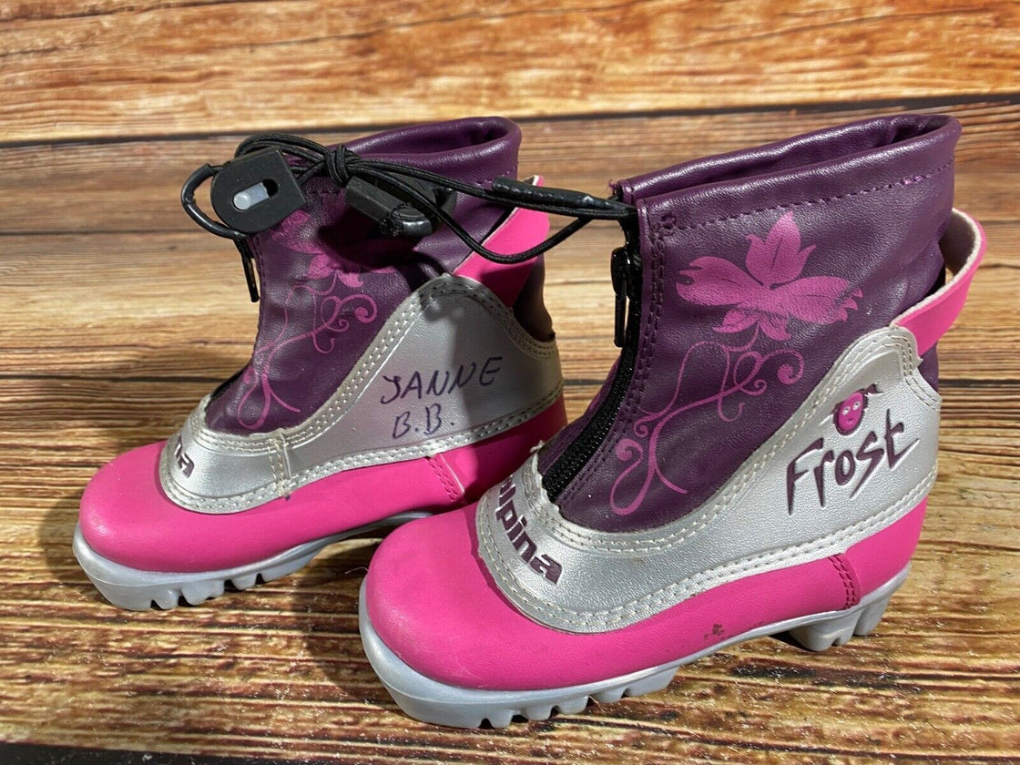 Alpina Frost Kids Nordic Cross Country Ski Boots Size EU26 US9 NNN A-661
