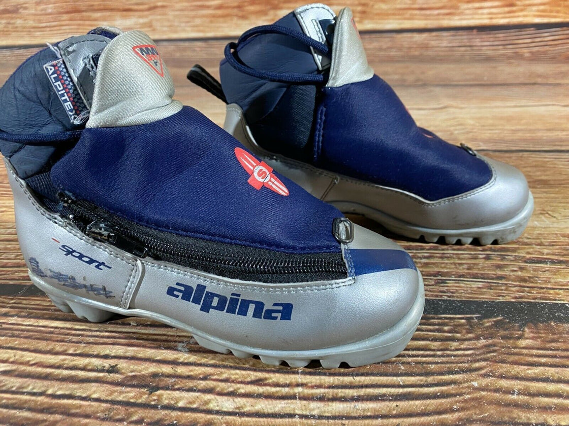 Alpina 311 Kids Nordic Cross Country Ski Boots Size EU32 US1.5 for NNN A-476