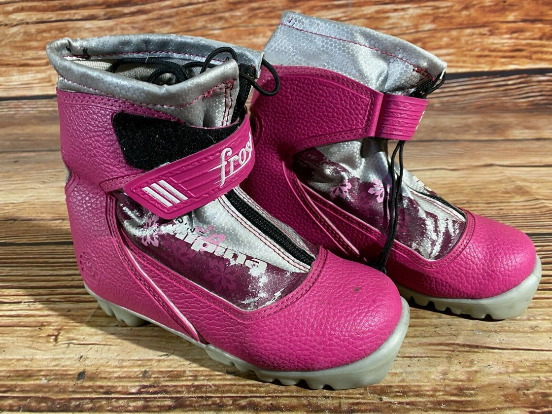 Alpina Frost Kid sNordic Cross Country Ski Boots Kids Size EU31 US12.5 NNN A-109