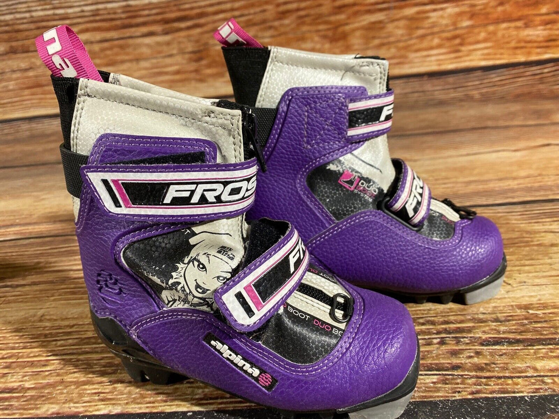 Alpina Frost Nordic Cross Country Ski Boots Kids Size EU26 US9 for NNN A-590
