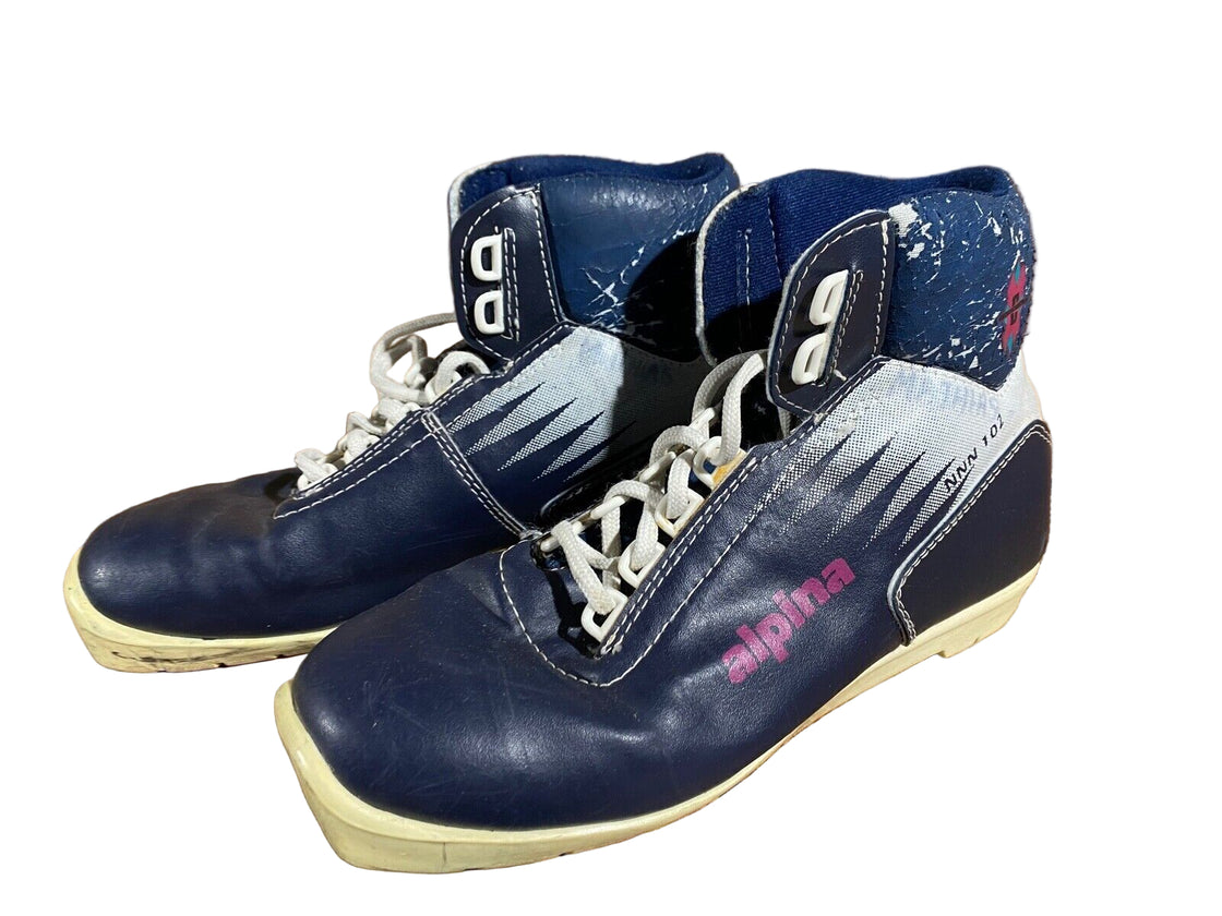Alpina 102 Nordic Cross Country Ski Boots Kids Size EU38 US6 for NNN A-602