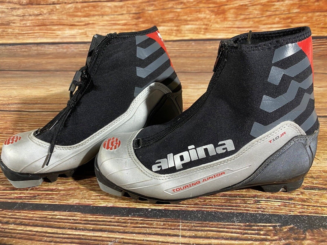 Alpina T10j Kids Nordic Cross Country Ski Boots Size EU35 US3.5 NNN A-528