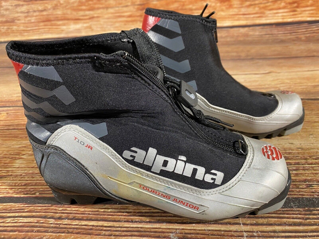 Alpina T10j Kids Nordic Cross Country Ski Boots Size EU35 US3.5 NNN A-528