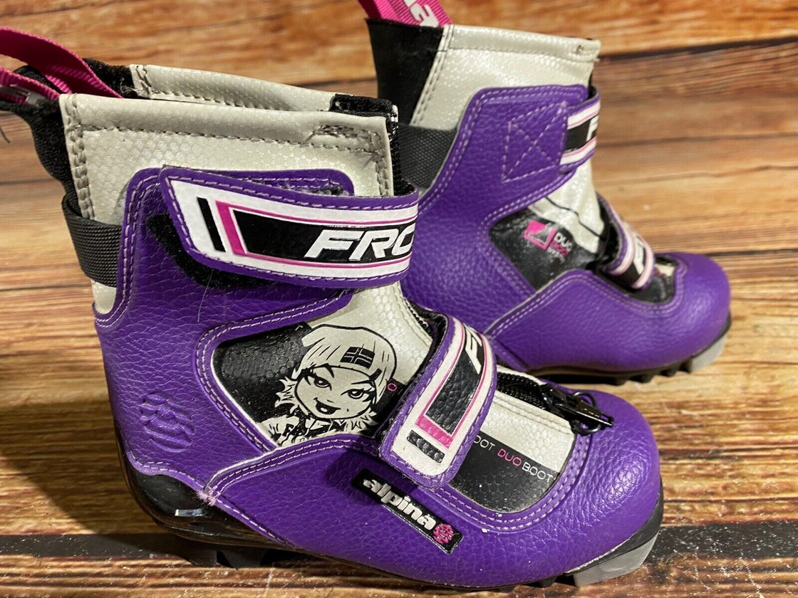 Alpina Frost Kids Nordic Cross Country Ski Boots Size EU28 US10.5 NNN A-639